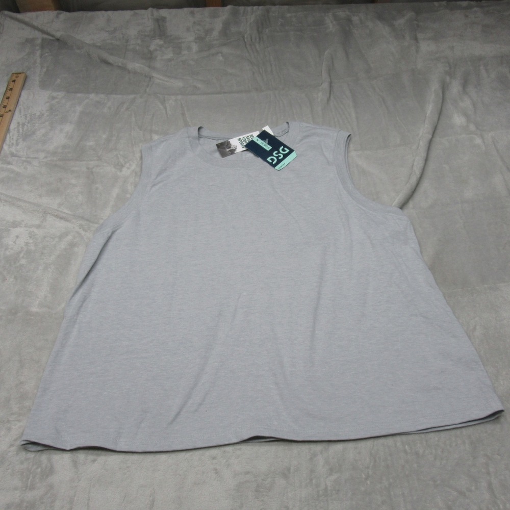 DSG Shirt Womens 1X Gray Tank Sleeveless Casual Athleisure Pullover Everyday NEW